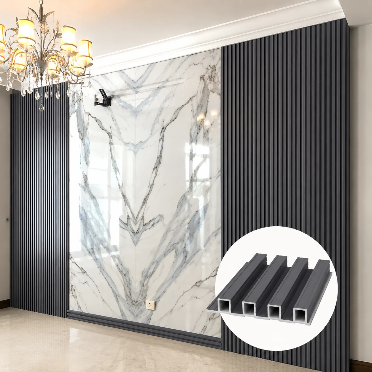 Panel WPC Ranurado Grafito — accesorio Wilor Comercial