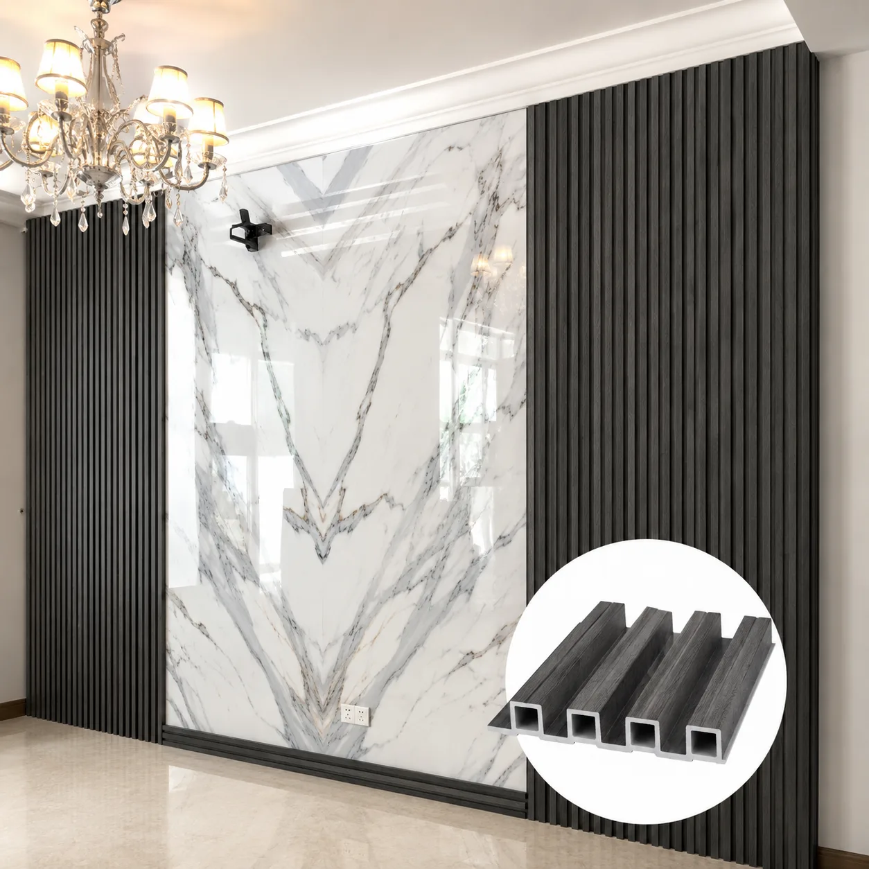 Panel WPC Ranurado Antracita — accesorio Wilor Comercial