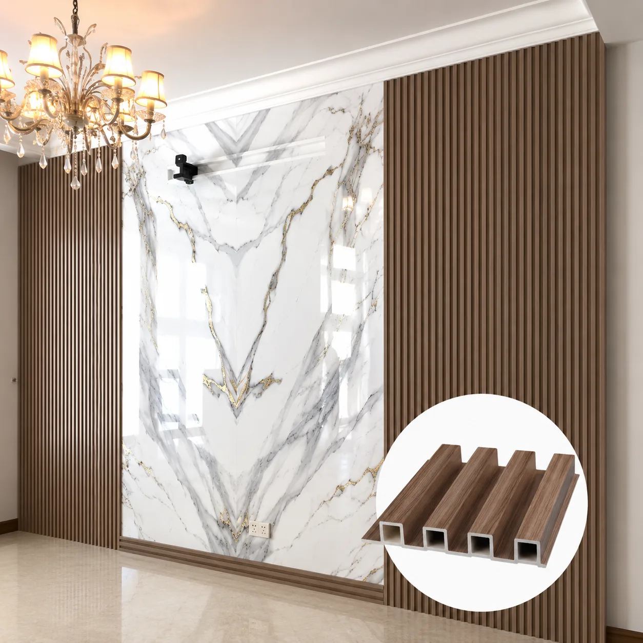 Panel WPC Ranurado Nogal — accesorio Wilor Comercial