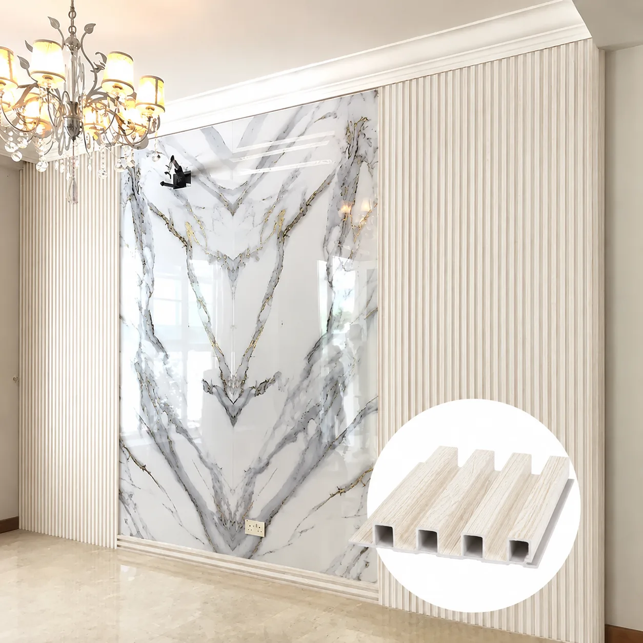 Panel WPC Ranurado Marfil — accesorio Wilor Comercial