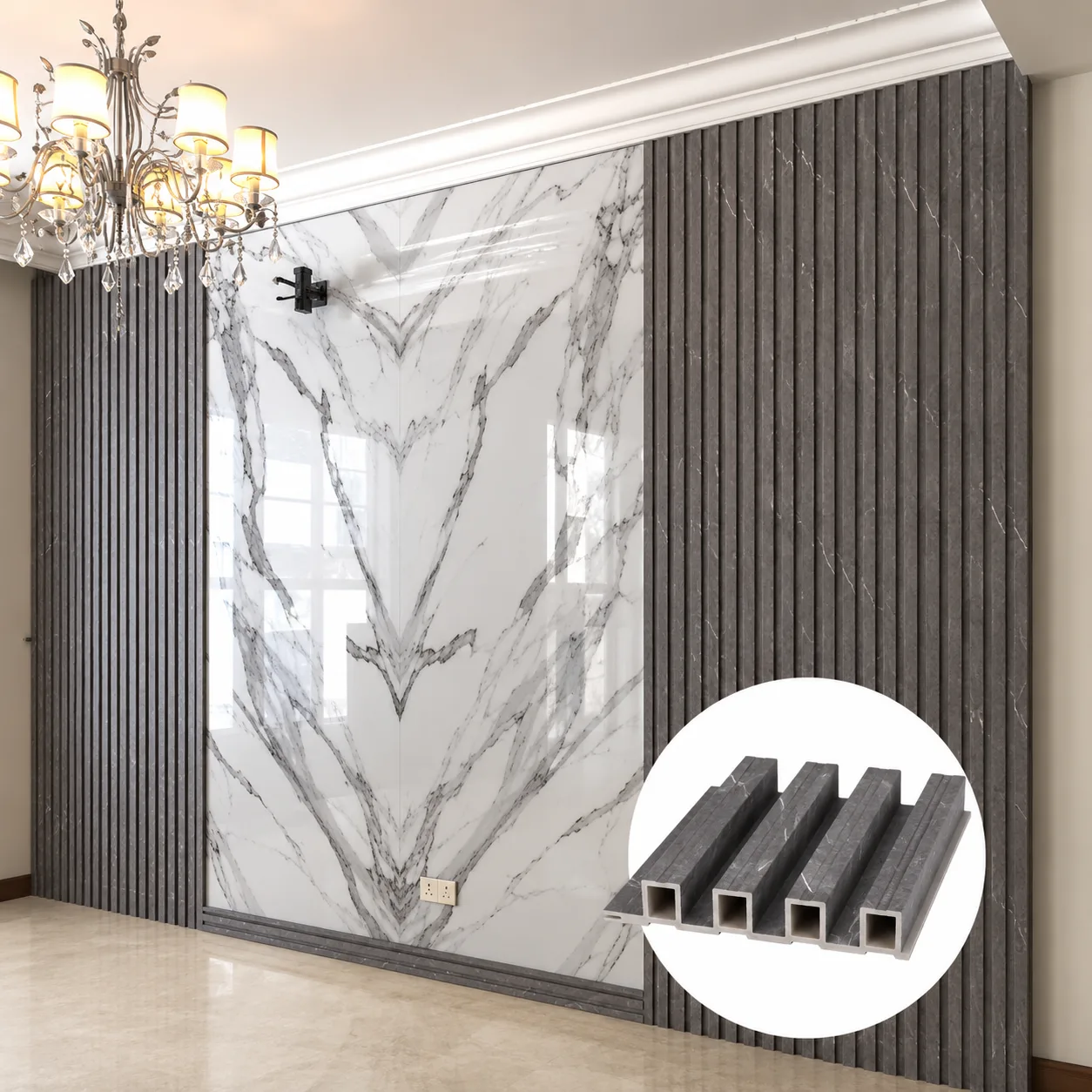 Panel WPC Ranurado Gris Piedra — accesorio Wilor Comercial